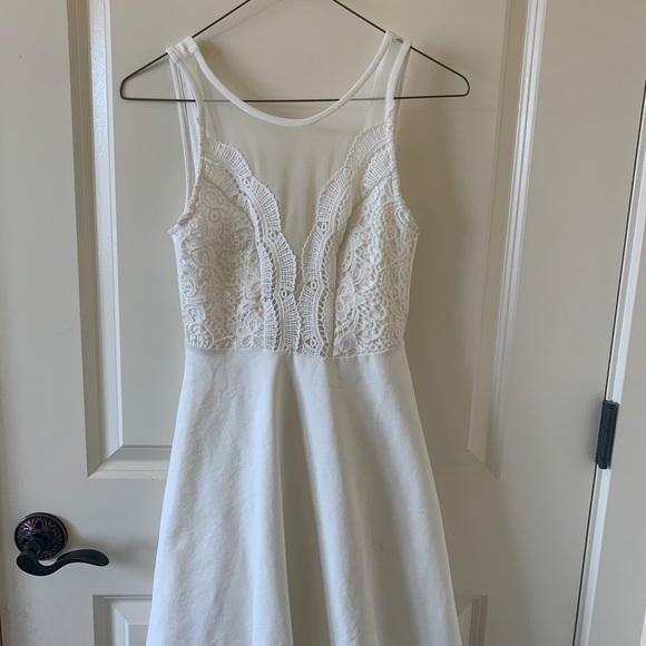 Lulus Brand White Lace Skater Dress, XS - Picture 2 of 5